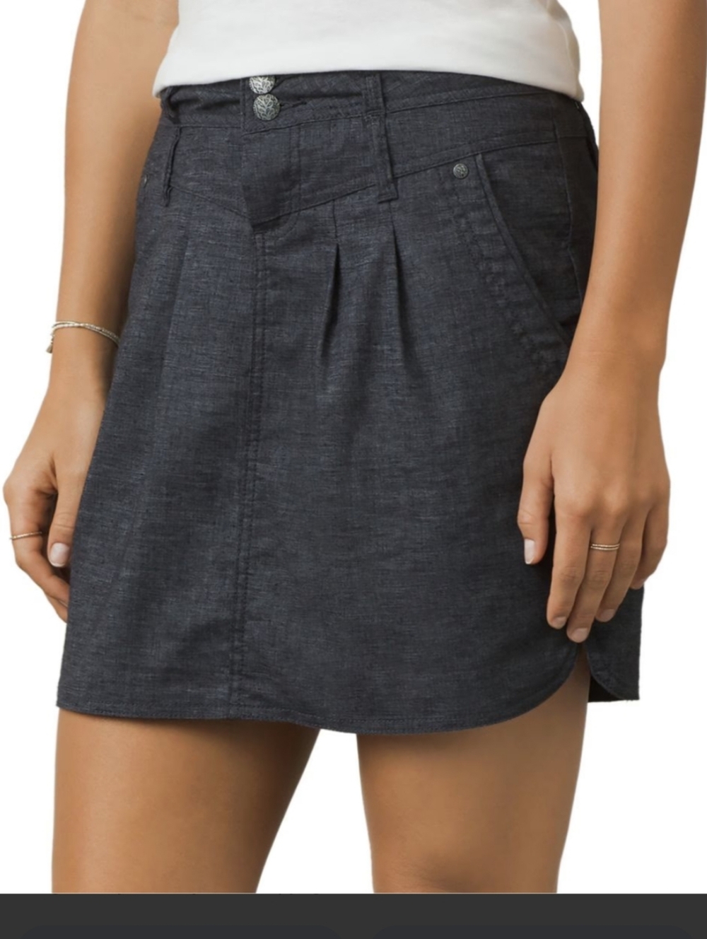 Prana Charcoal Hemp Blend Skirt Size 4
